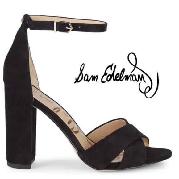 NWOB $120 UPDATED Sam Edelman Yancy - Black Suede Block Heel - Multiple Sizes - Picture 1 of 8